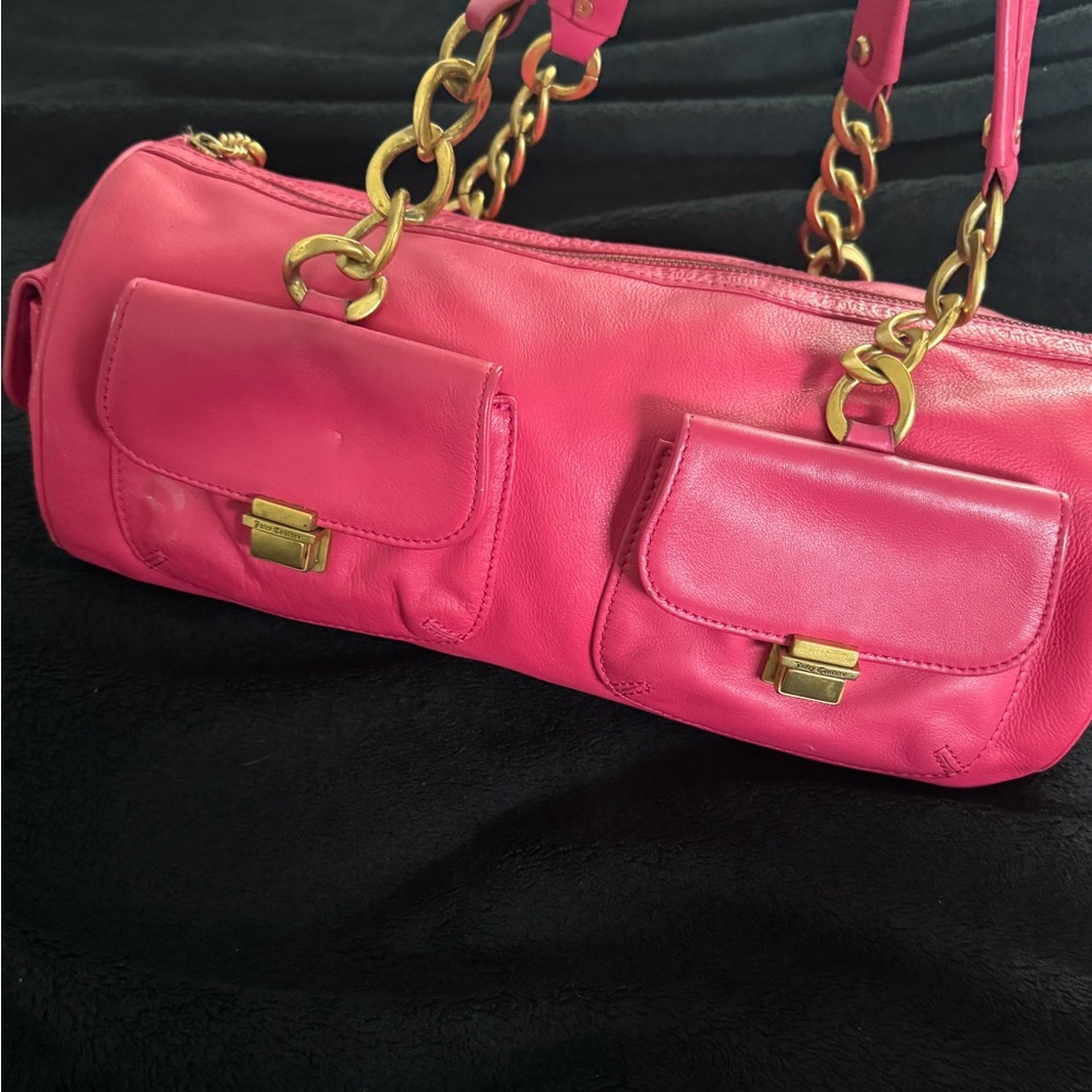 Juicy Couture Pink Shoulder Bag with Gold Chain